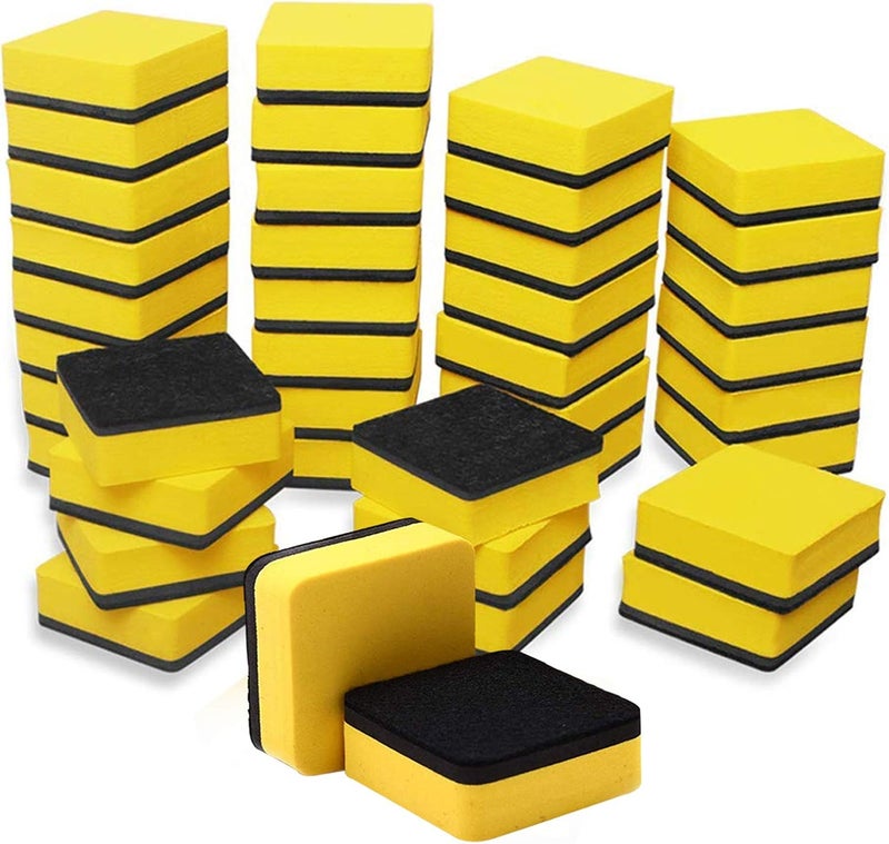 Dry Erase Erasers, 36 Pack Magnetic Whiteboard Eraser Chalkboard Eraser Dry Eraser for Classroom Office and home (Yellow)
